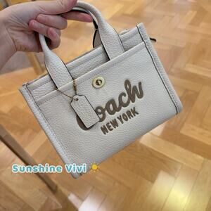 NWT COACH CAO26 Cargo Tote Bag 20 Leather Handbag Brass/Chalk